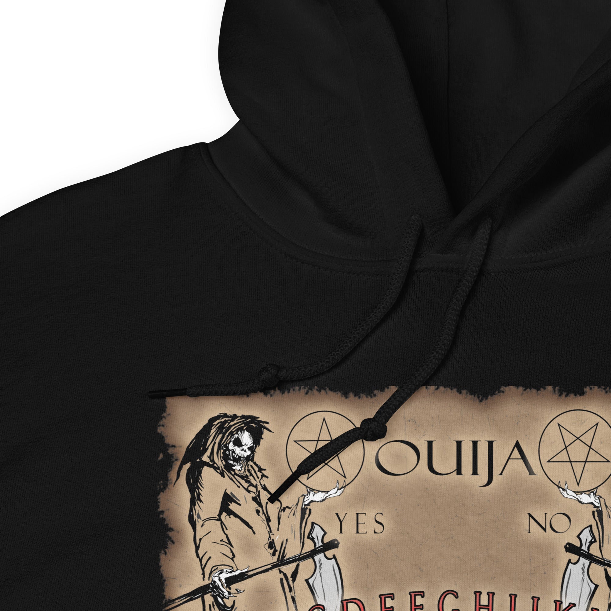 Grim Reaper Ouija Spirit Board for Halloween Horrors Unisex Hoodie Sweatshirt - Edge of Life Designs
