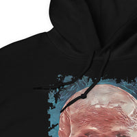 Mystical Blood Skull Front design on unisex hoodie, detail view