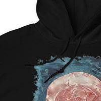 Mystical Blood Skull Side design on unisex hoodie, detail view