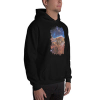 Carina Nebula JWST design on unisex hoodie, right-front view