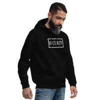 FNAF Security design on unisex hoodie, right-front view