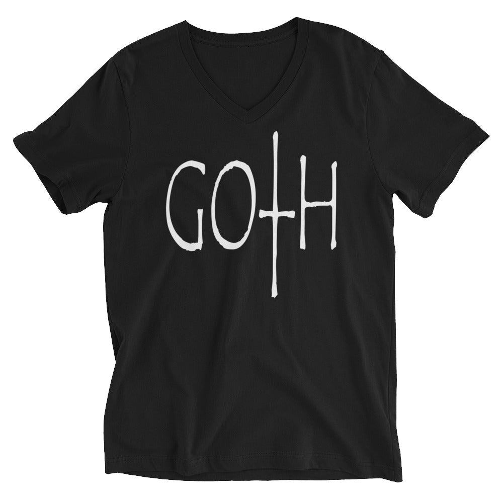 Goth Style Black Women's Short Sleeve V-Neck T-Shirt - Edge of Life Designs