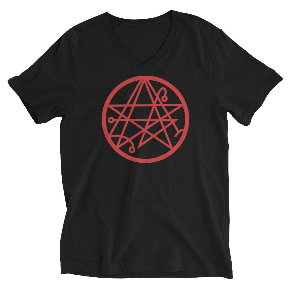 Necronomicon The Book of the Dead Occult Symbol Women’s Short Sleeve V-Neck T-Shirt - Edge of Life Designs