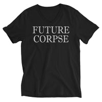 Future Corpse design on unisex V-neck shirt, front view