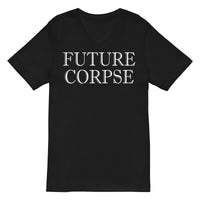 Future Corpse design on unisex V-neck shirt, front view