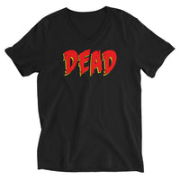 Dead Gothic Emo design on unisex V-neck shirt, front view
