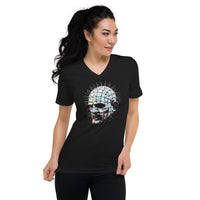 Hell Priest Cenobite design on unisex V-neck shirt, front view