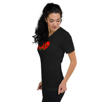 Dead Gothic Emo design on unisex V-neck shirt, left-front view