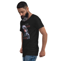 Together Forever Horror design on unisex V-neck shirt, left-front view