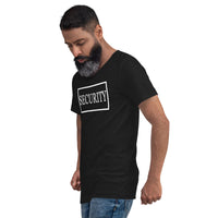 FNAF Security design on unisex V-neck shirt, left-front view