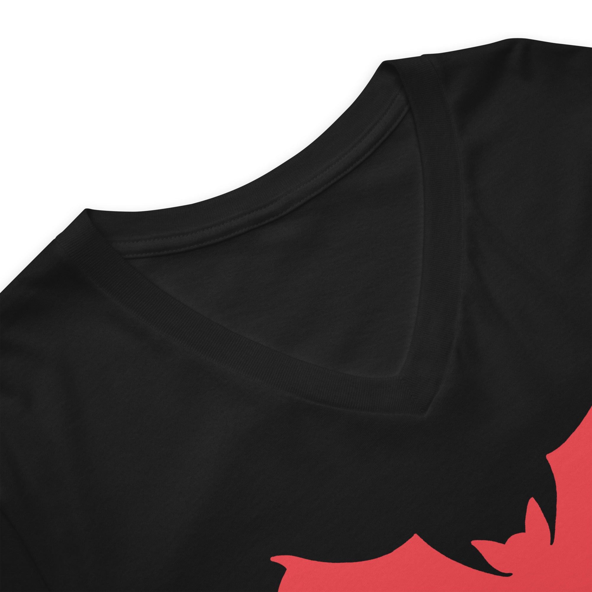 Red Blood Drip Melting Vampire Bat Women’s Short Sleeve V-Neck T-Shirt - Edge of Life Designs