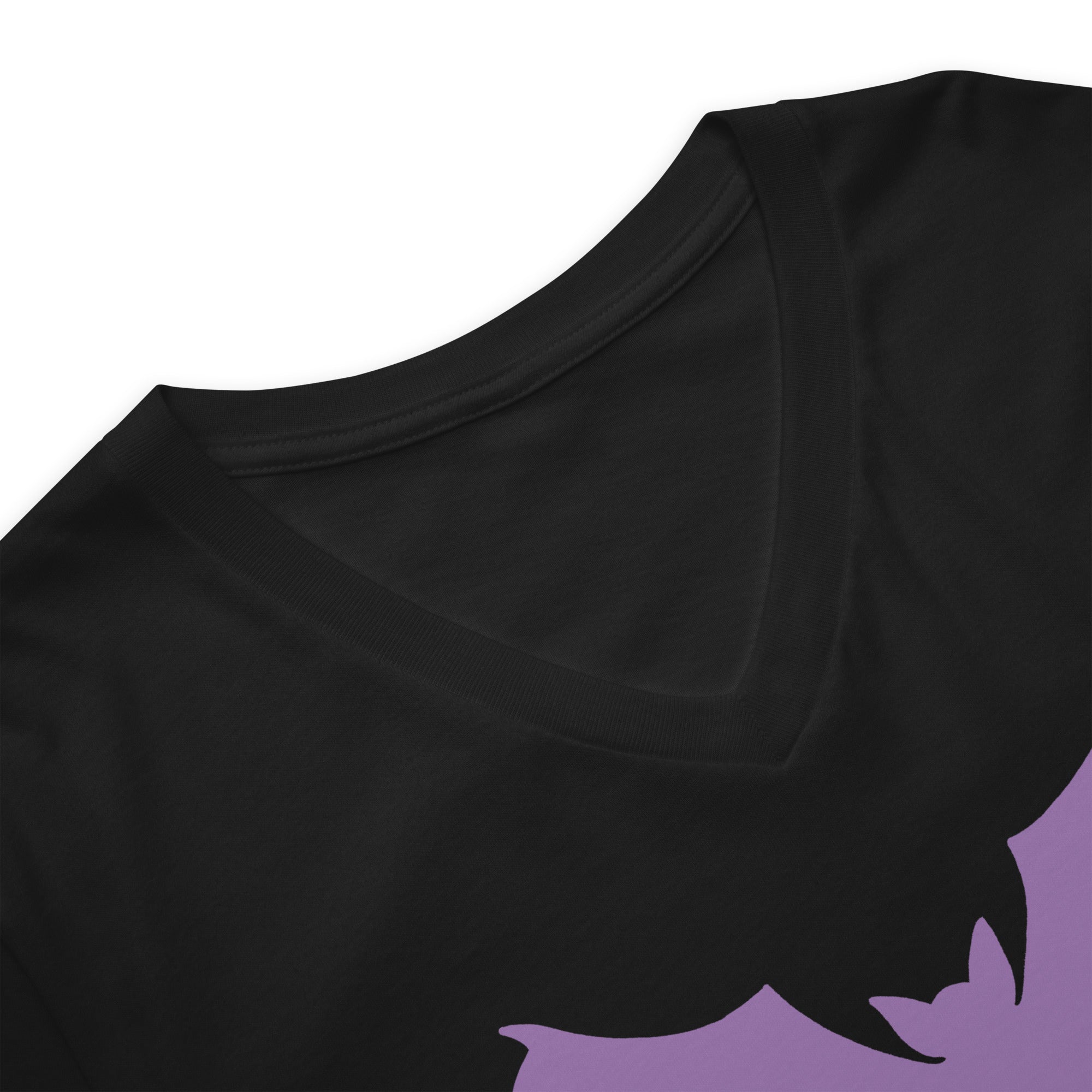 Purple Drip Melting Vampire Bat Women’s Short Sleeve V-Neck T-Shirt - Edge of Life Designs