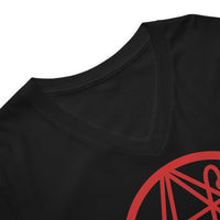 Necronomicon Symbol design on unisex V-neck shirt, detail view