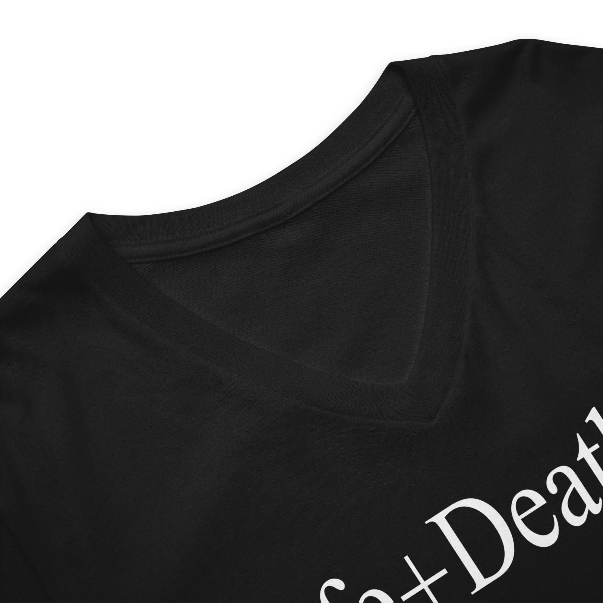 Life + Death = ? Gothic Deathrock Style Women’s Short Sleeve V-Neck T-Shirt - Edge of Life Designs