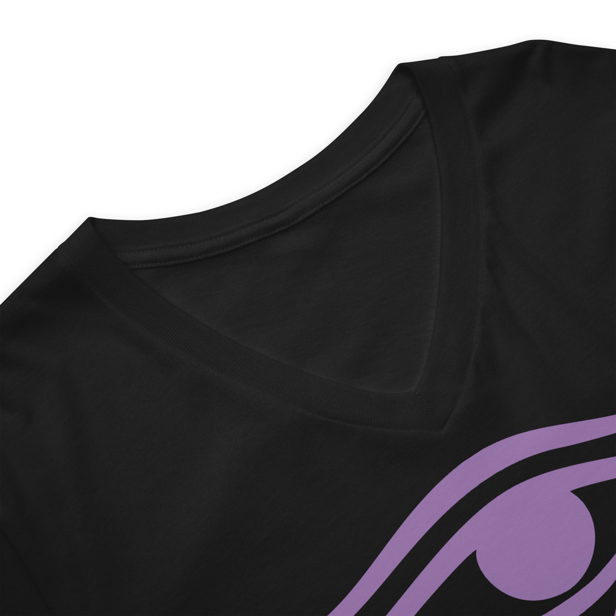 Eye of Ra Egyptian Goddess Women’s Short Sleeve V-Neck T-Shirt Purple Print - Edge of Life Designs