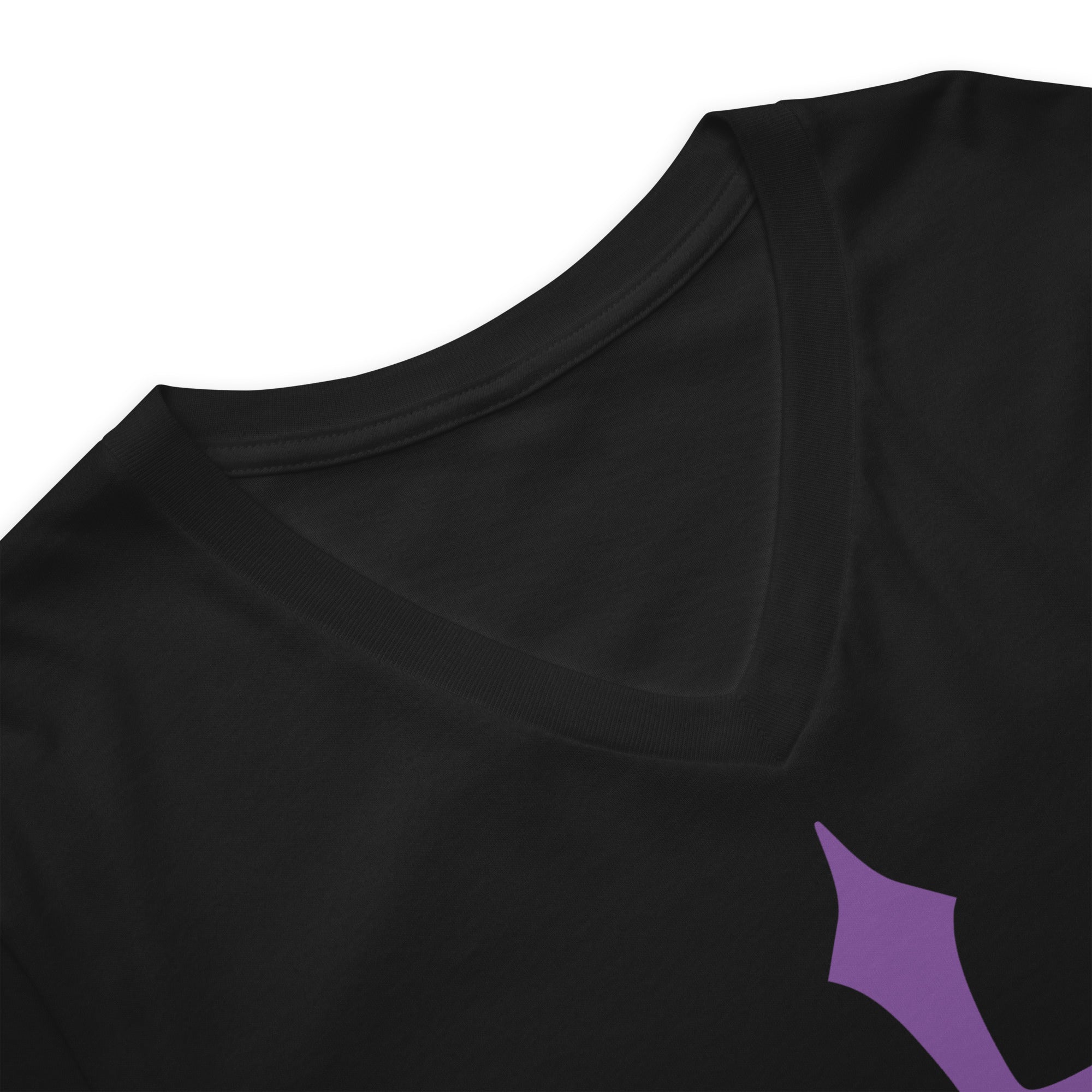 Purple Gothic Medeival Holy Cross Women’s Short Sleeve V-Neck T-Shirt