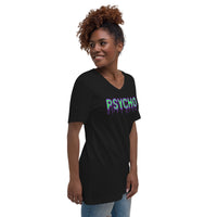 Psycho design on unisex V-neck shirt, right-front view