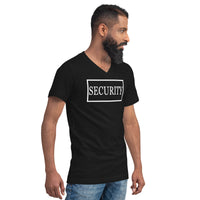 FNAF Security design on unisex V-neck shirt, right-front view