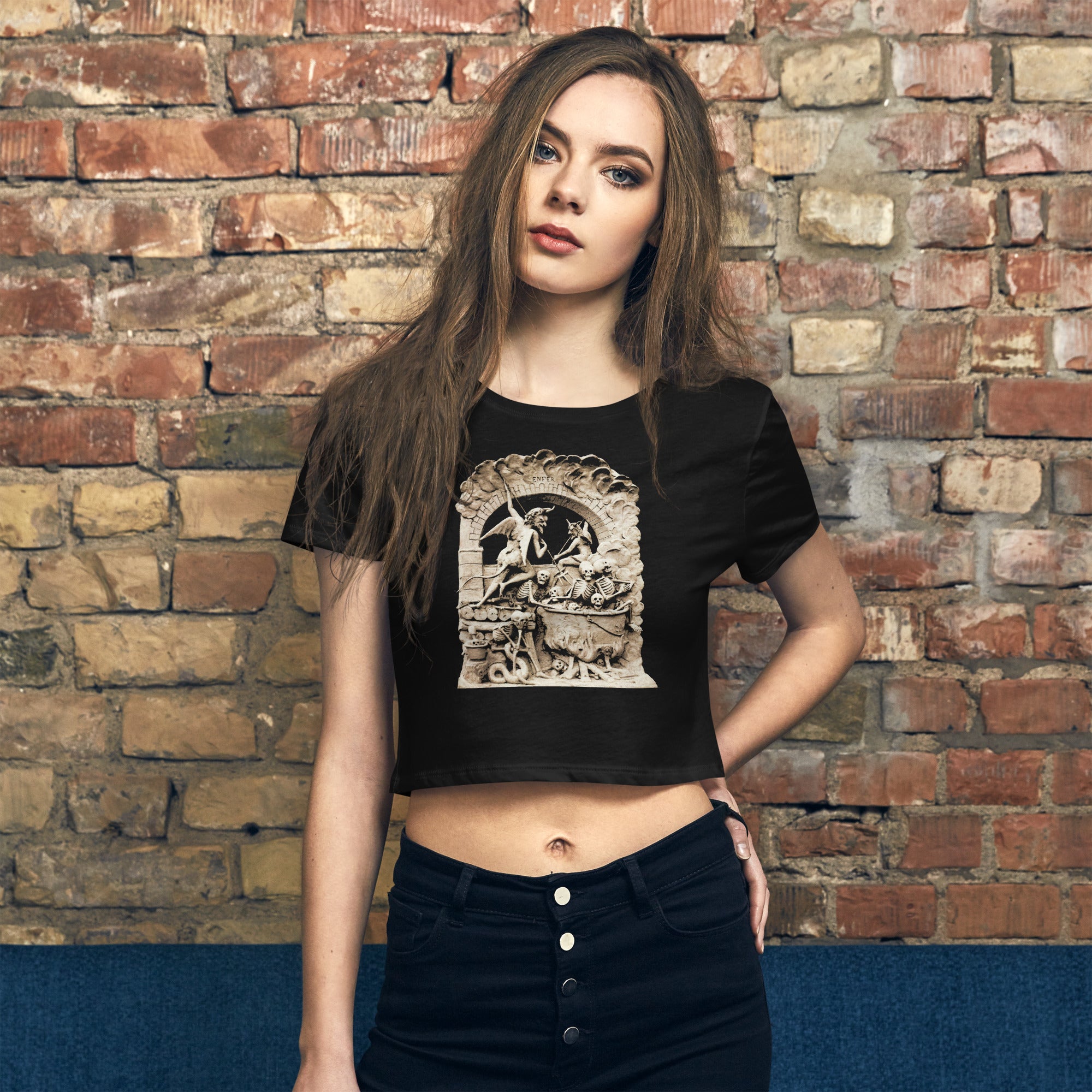 Les Diableries The Pits of Hell and the Devil Women’s Crop Tee - Edge of Life Designs
