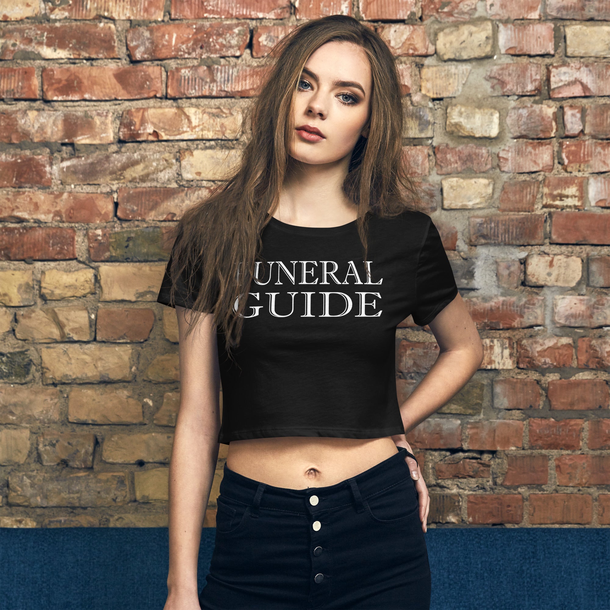 Funeral Guide Gothic Mortician Style Women’s Crop Tee - Edge of Life Designs