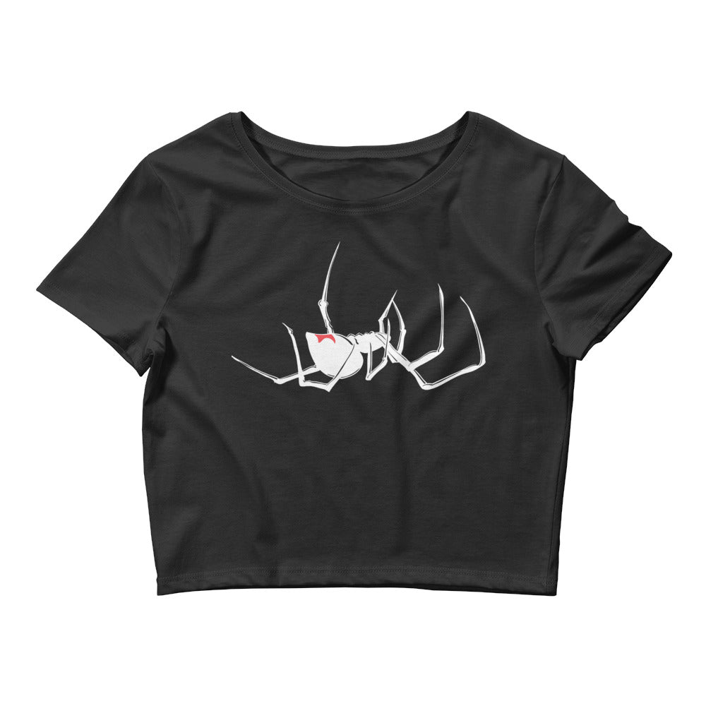 Latrodectus Black Widow Spider Arachnid Women’s Crop Tee - Edge of Life Designs