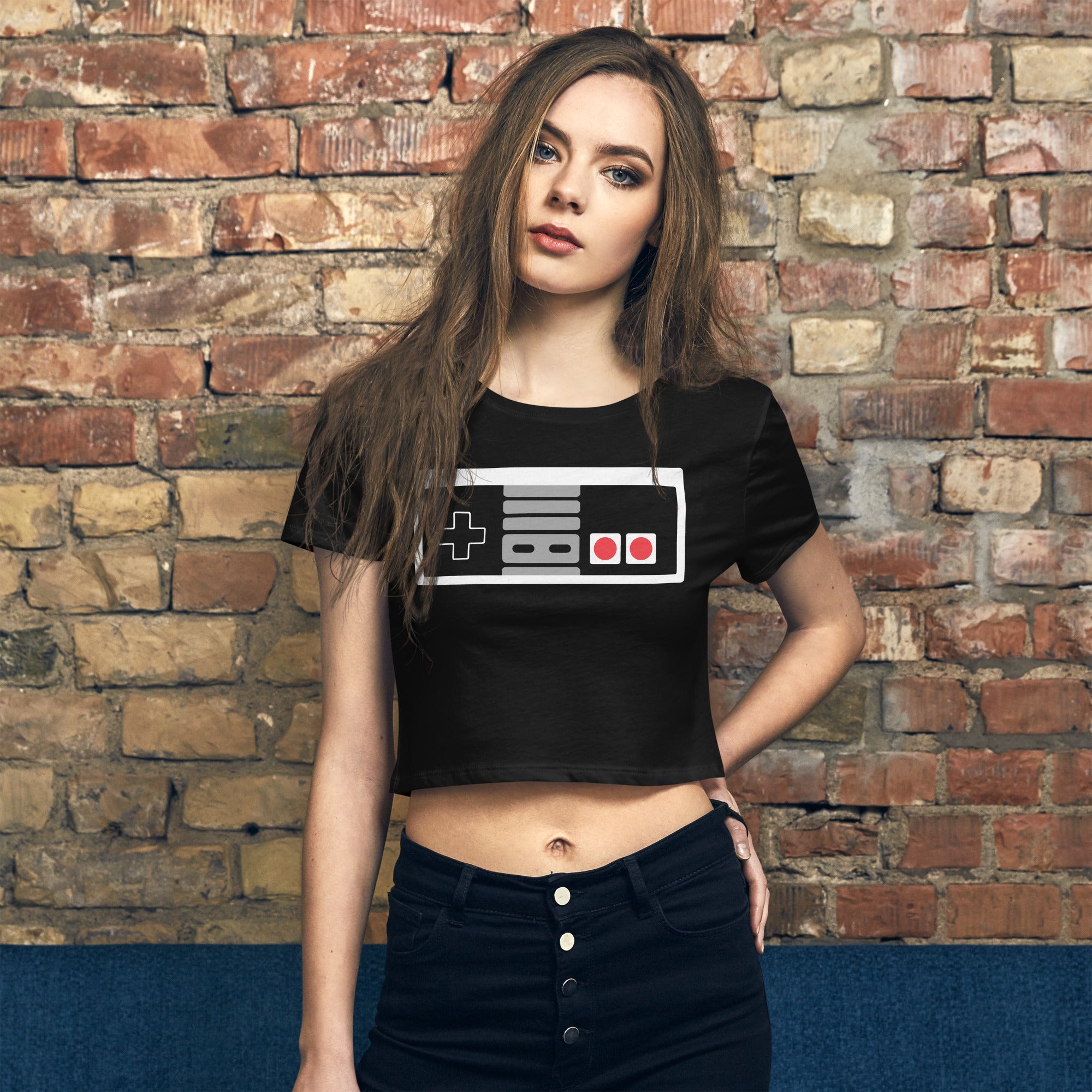 Classic 80's Style Game Controller Women’s Crop Tee