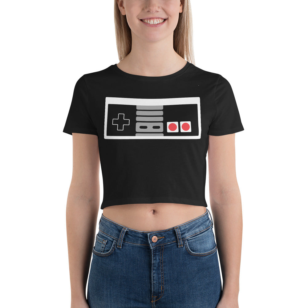 Classic 80's Style Game Controller Women’s Crop Tee