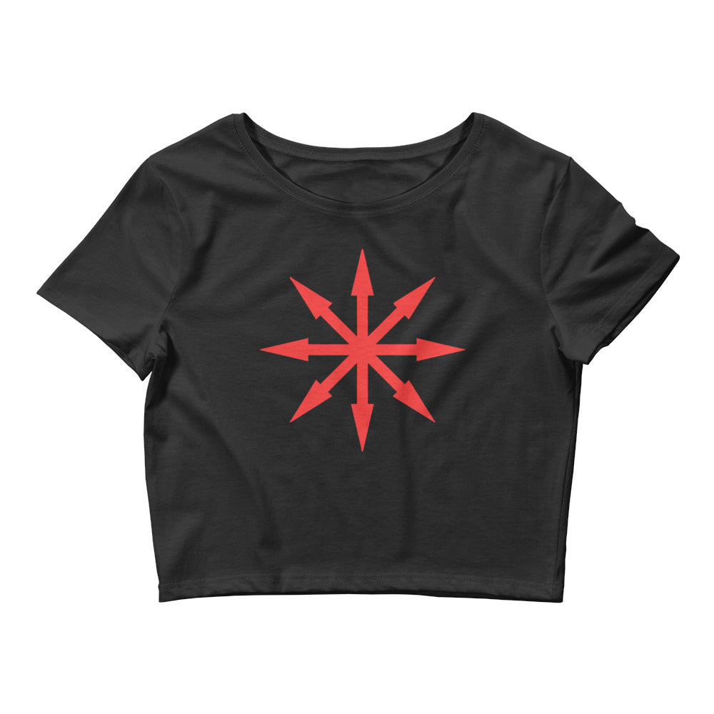 Red Symbol of Chaos Magick Star Women’s Crop Tee