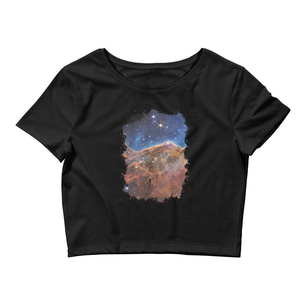 The Carina Nebula Space Graveyard JWST Women’s Crop Tee