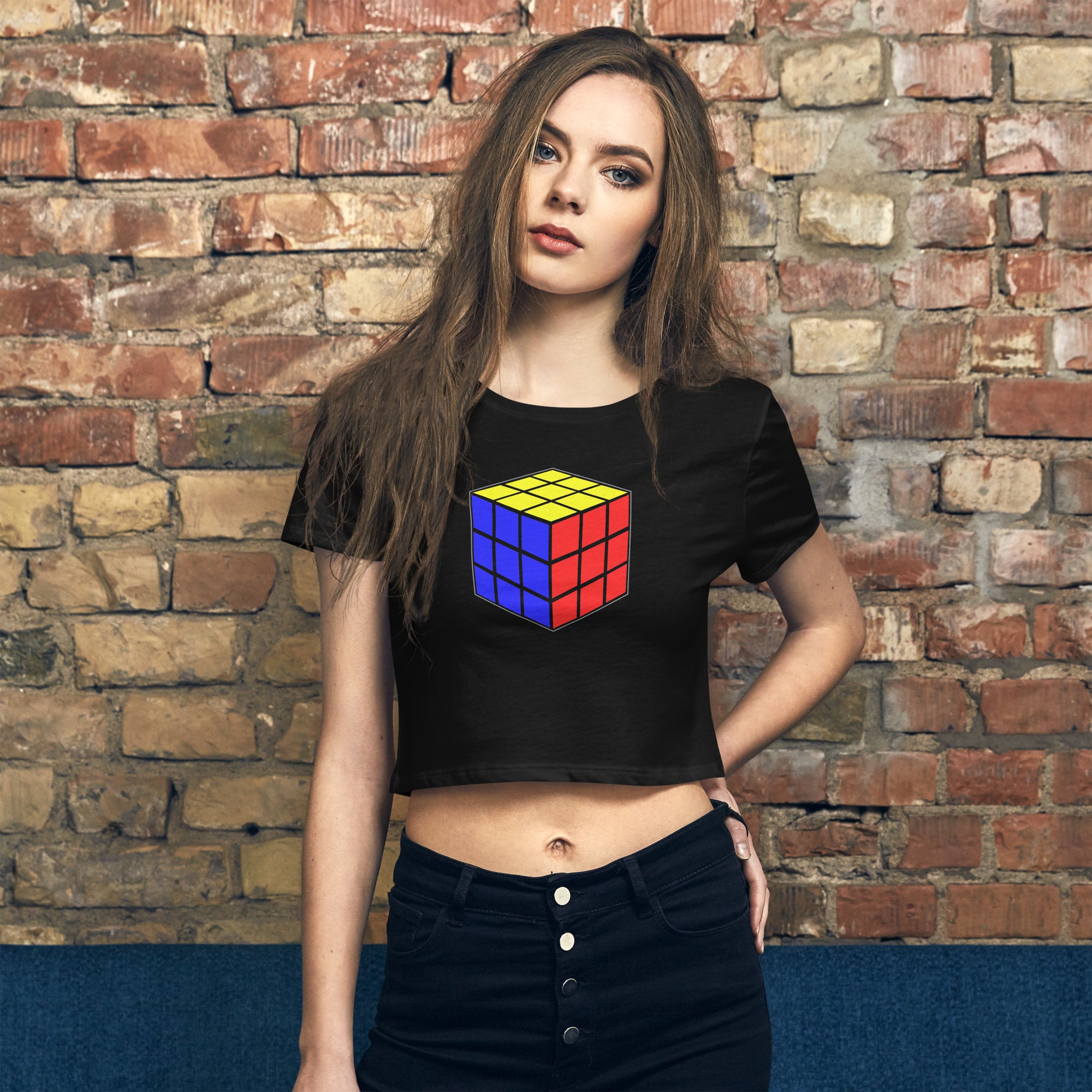 Magic Speed Puzzle Cube Gaming Women’s Crop Tee