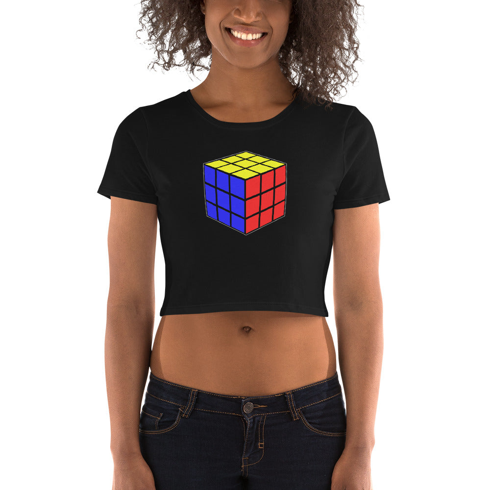 Magic Speed Puzzle Cube Gaming Women’s Crop Tee
