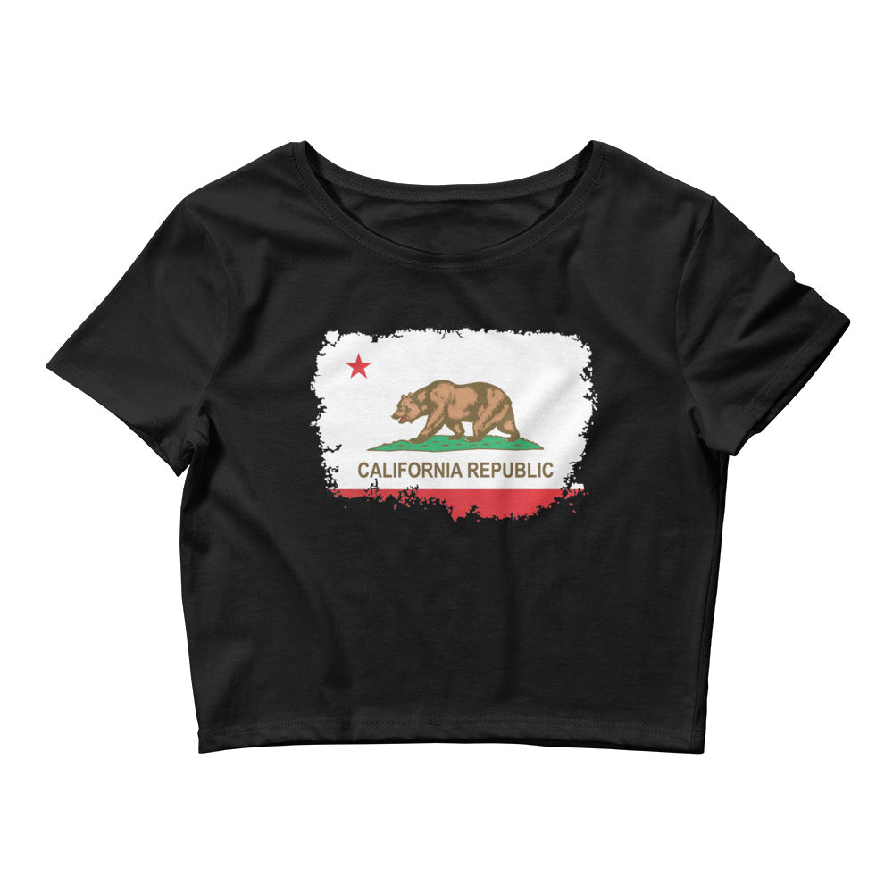 California State Flag Torn and battered Women’s Crop Tee