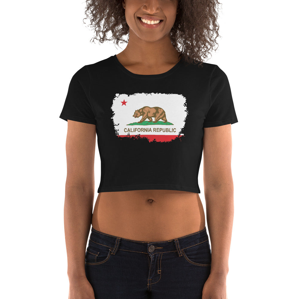 California State Flag Torn and battered Women’s Crop Tee