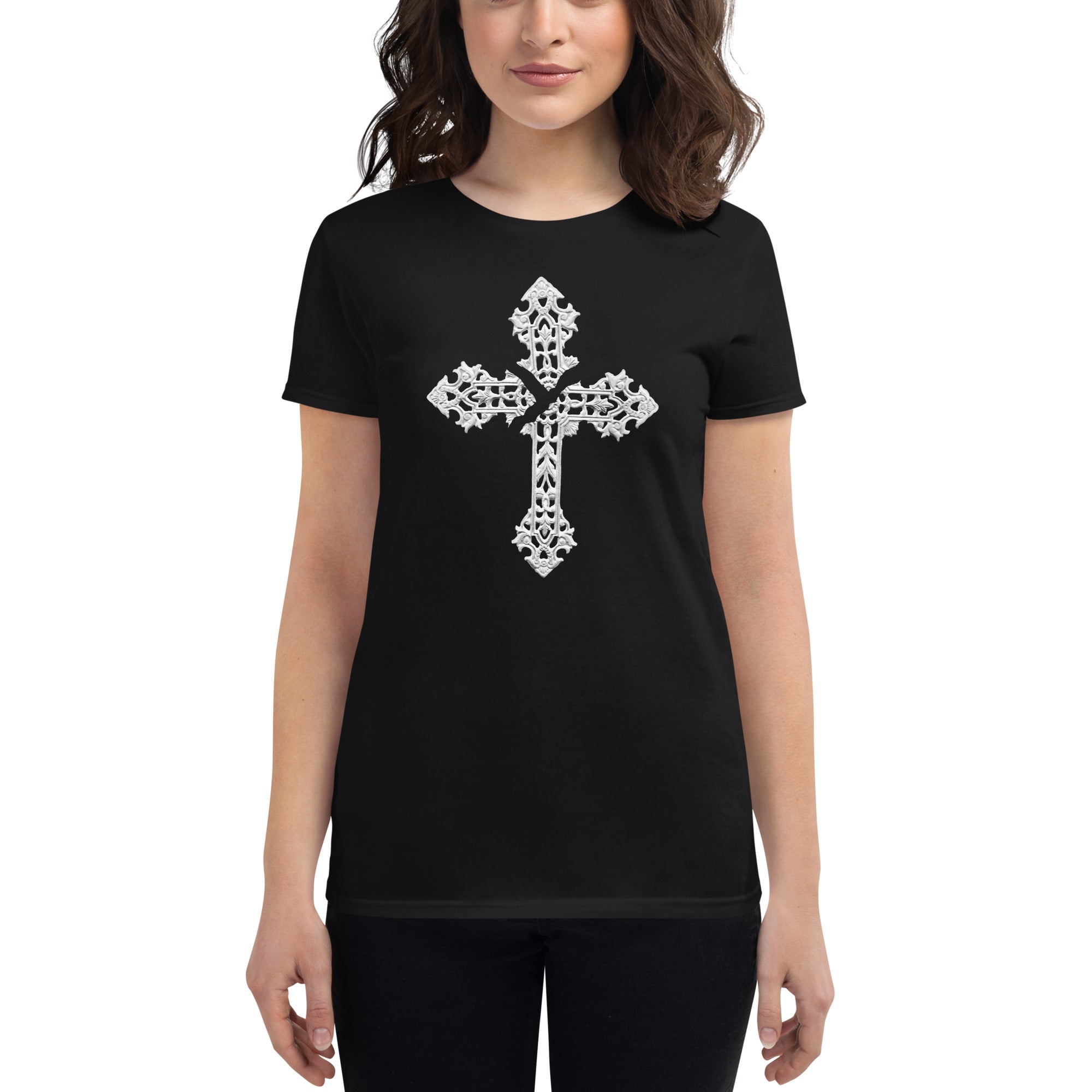 Broken Holy Cross Women's short sleeve Babydoll t-shirt
