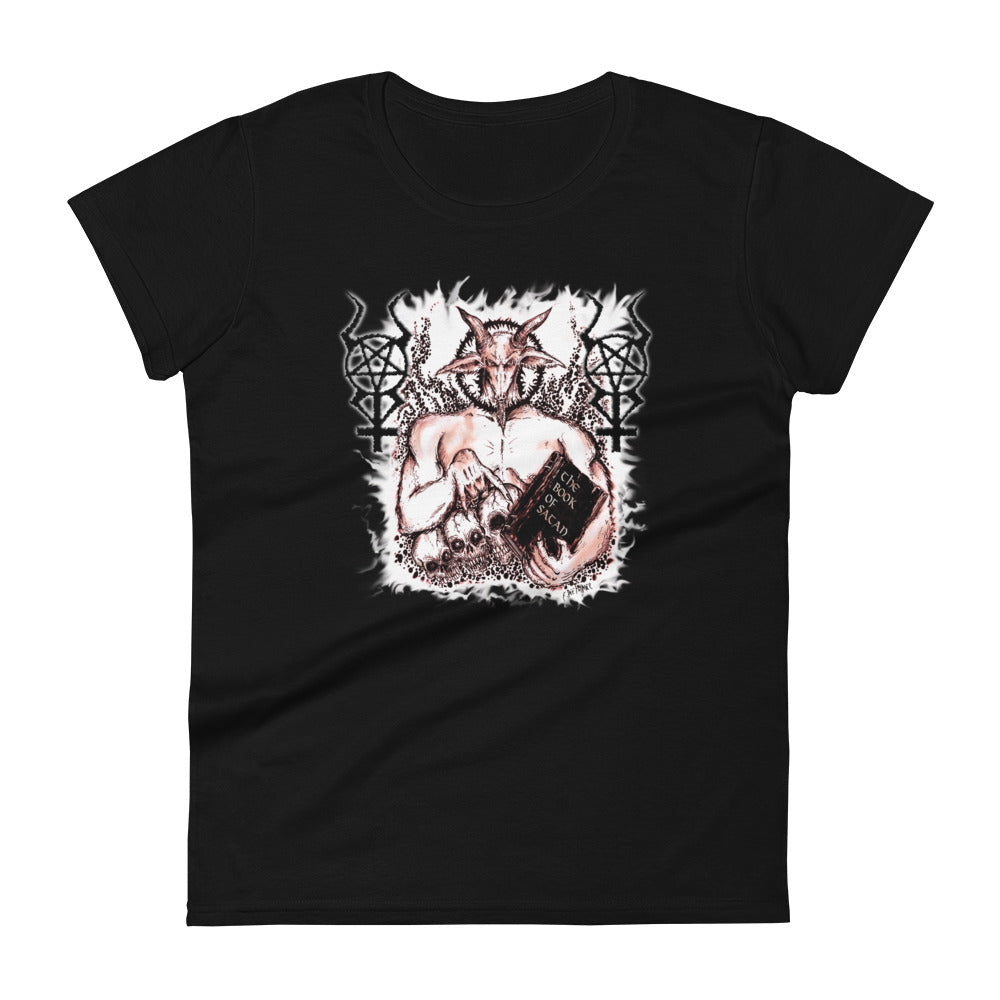 Book of Satan Baphomet Satanic Ritual Women's Short Sleeve Babydoll T-shirt