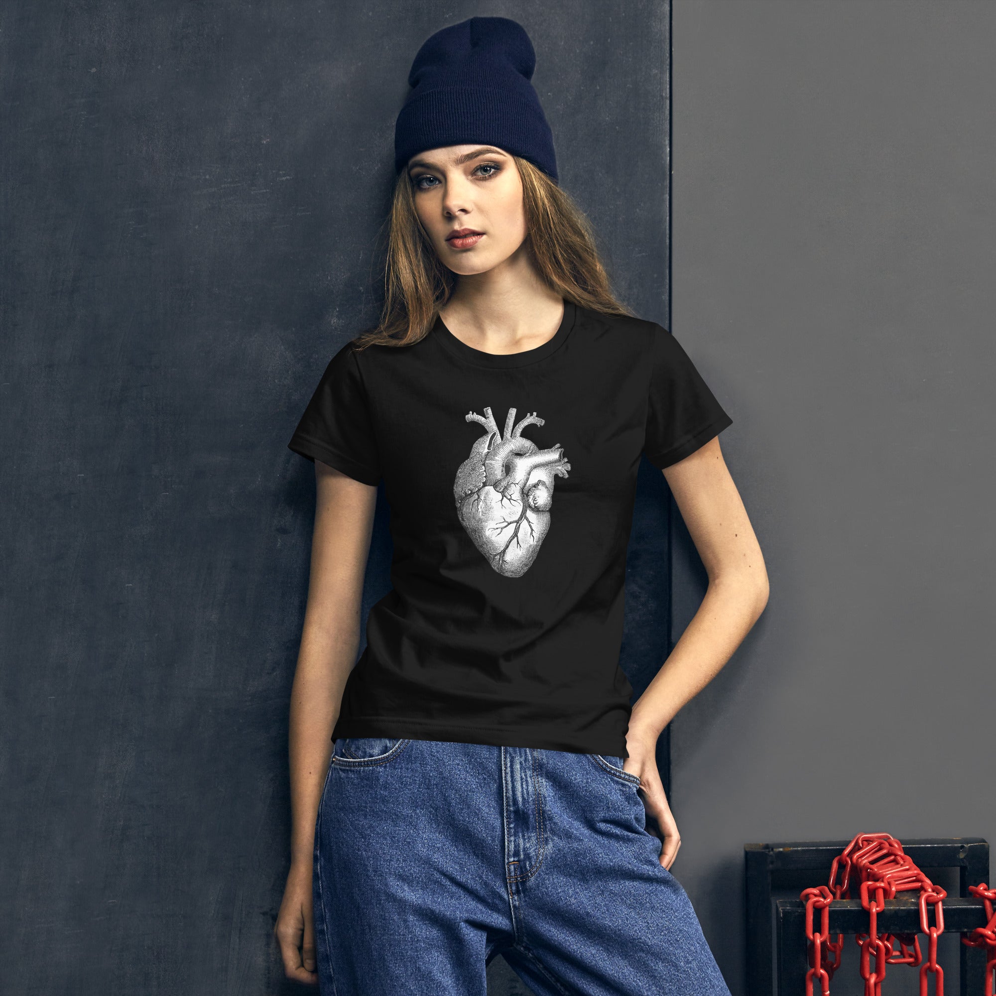 Anatomical Human Heart Medical Art Women's Short Sleeve Babydoll T-shirt