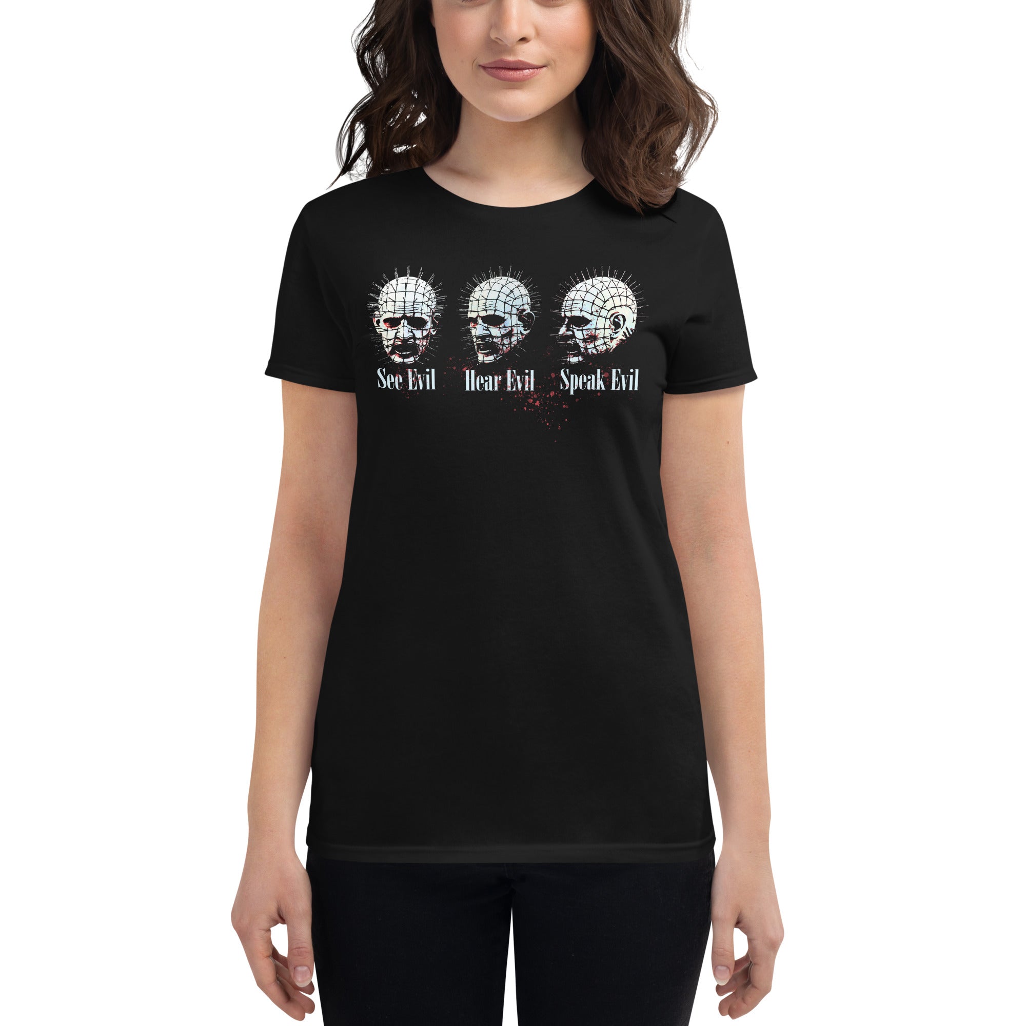 See Evil, Hear Evil, Speak Evil Horror Women's Short Sleeve Babydoll T-shirt