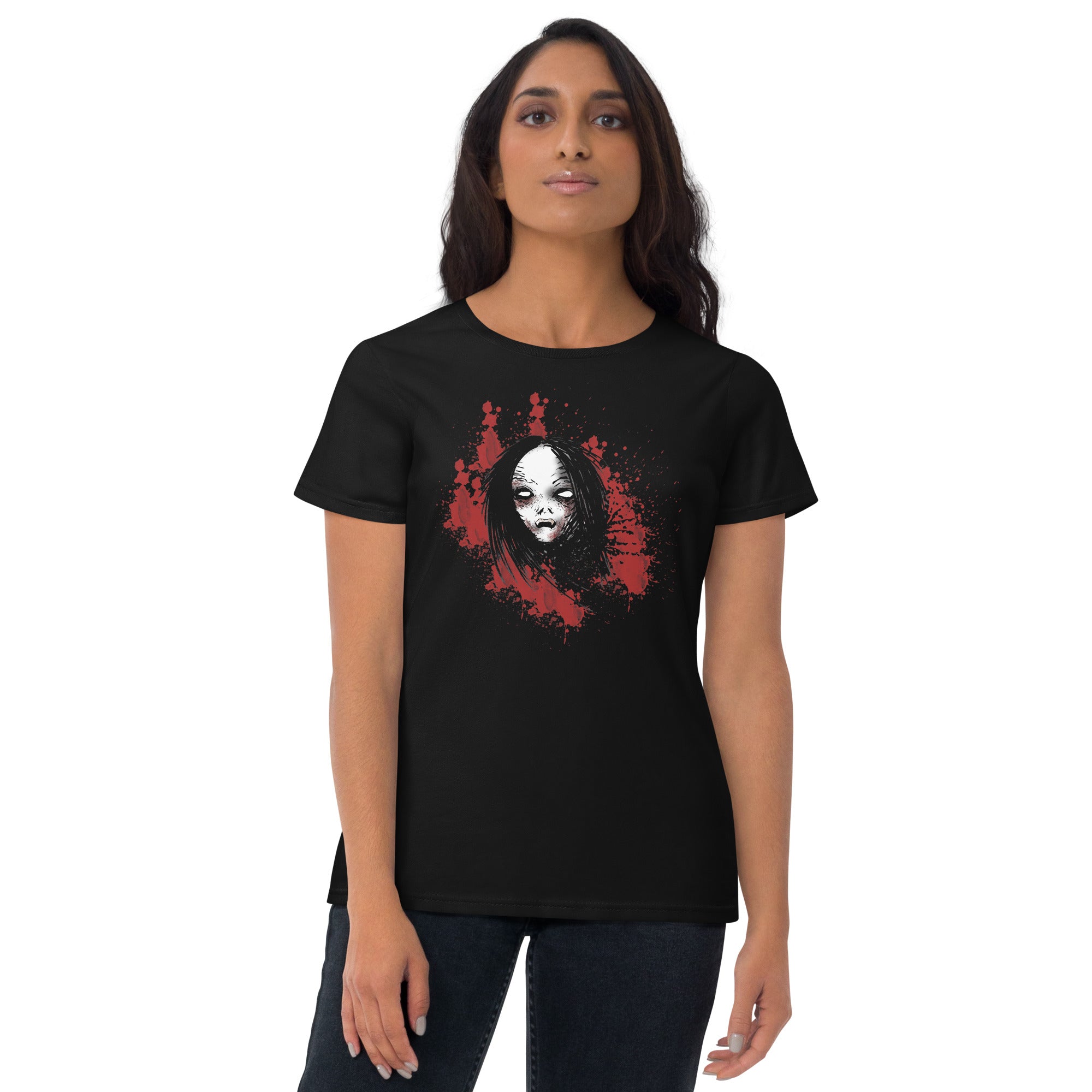 Undead Anime Vampire Girl Horror Women's Short Sleeve Babydoll T-shirt