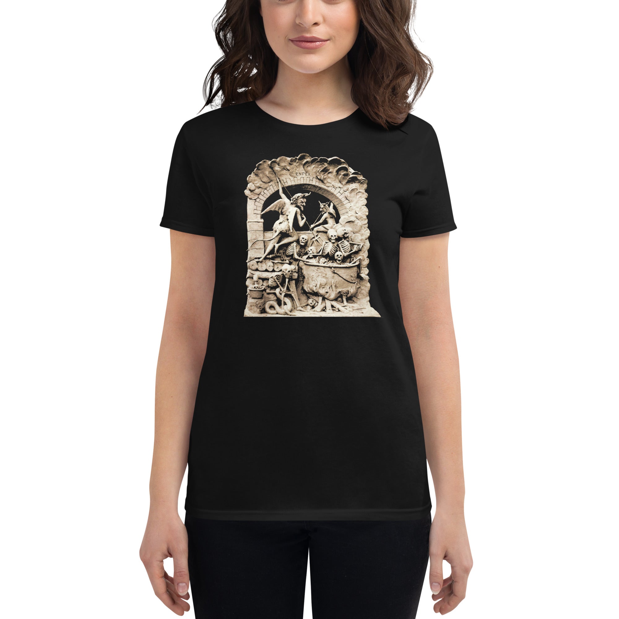 Les Diableries The Pits of Hell and the Devil Women's Short Sleeve Babydoll T-shirt