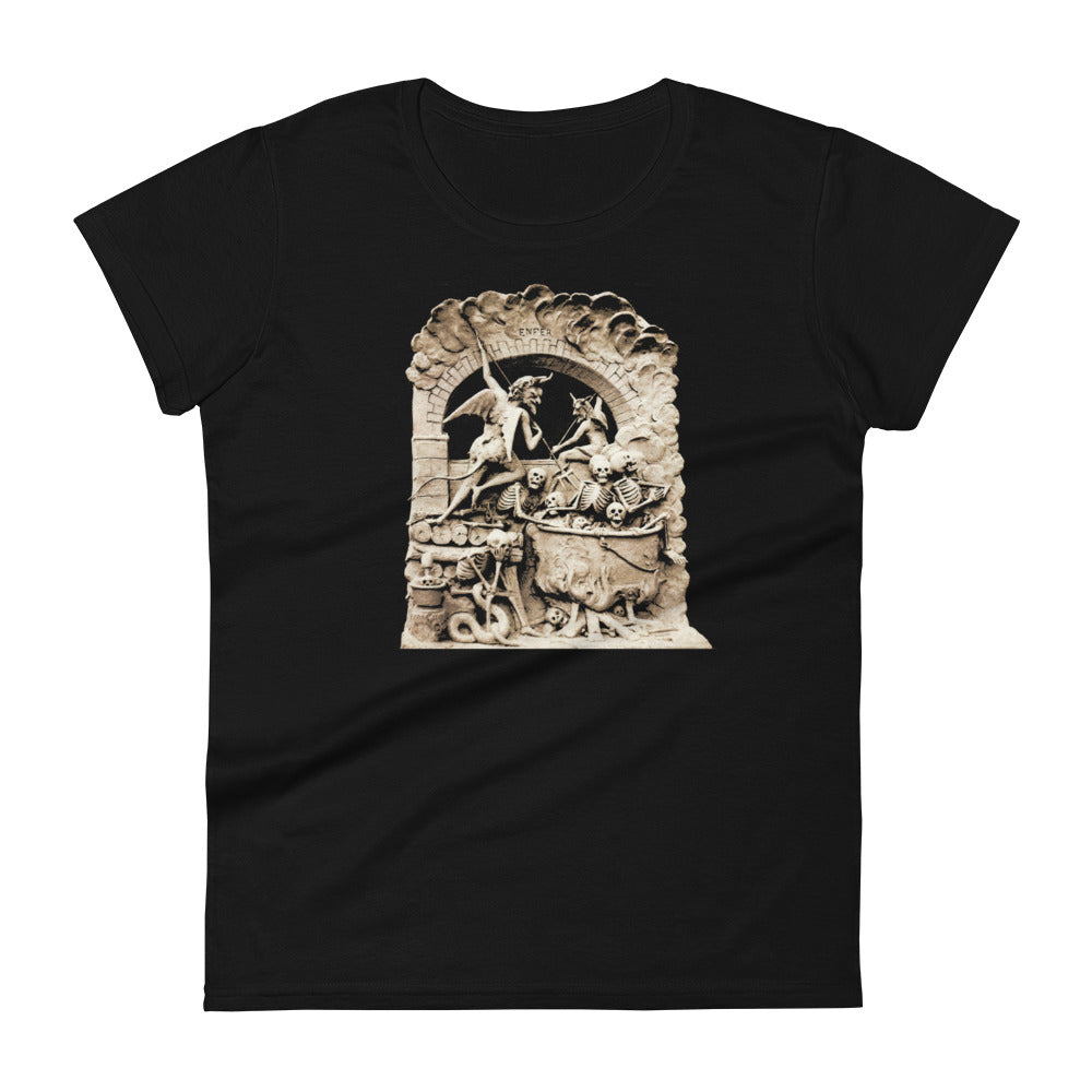 Les Diableries The Pits of Hell and the Devil Women's Short Sleeve Babydoll T-shirt