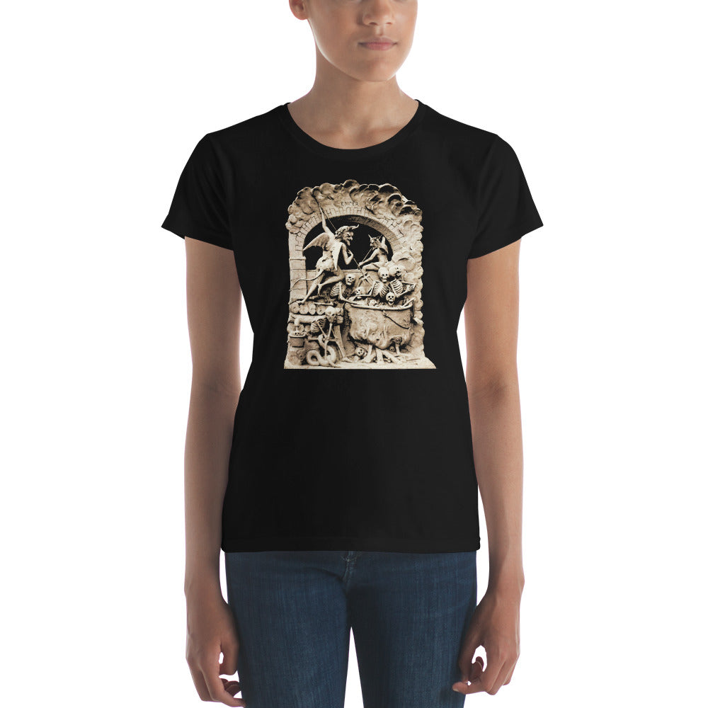 Les Diableries The Pits of Hell and the Devil Women's Short Sleeve Babydoll T-shirt