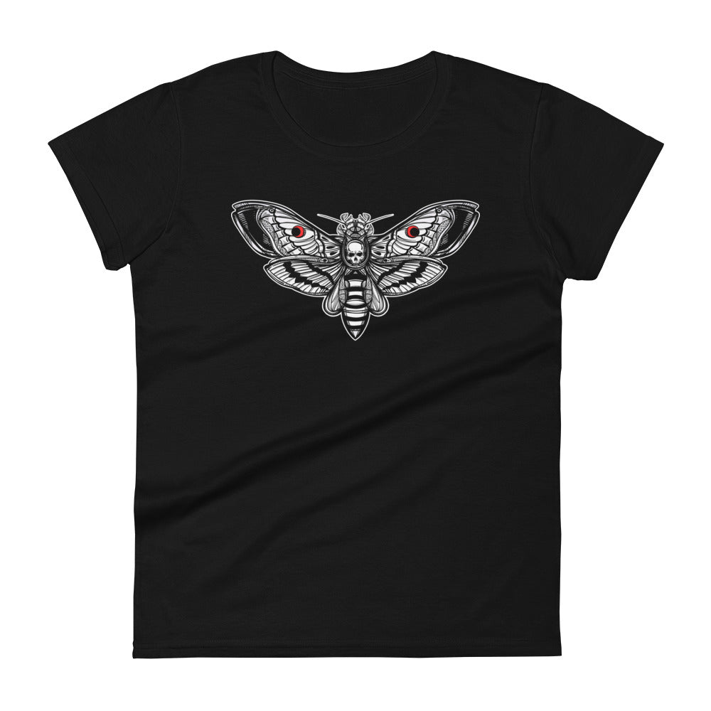 Death's-head Hawkmoth Omen of Death Moth Skull Women's Short Sleeve Babydoll T-shirt