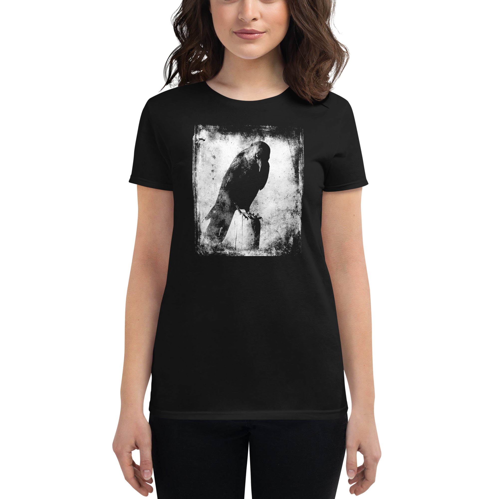 Evil Eye Death Stare Raven Blackbird Women's Short Sleeve Babydoll T-shirt