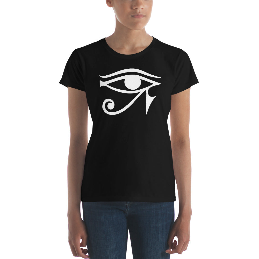 White Eye of Ra Egyptian Goddess Women's Short Sleeve Babydoll T-shirt