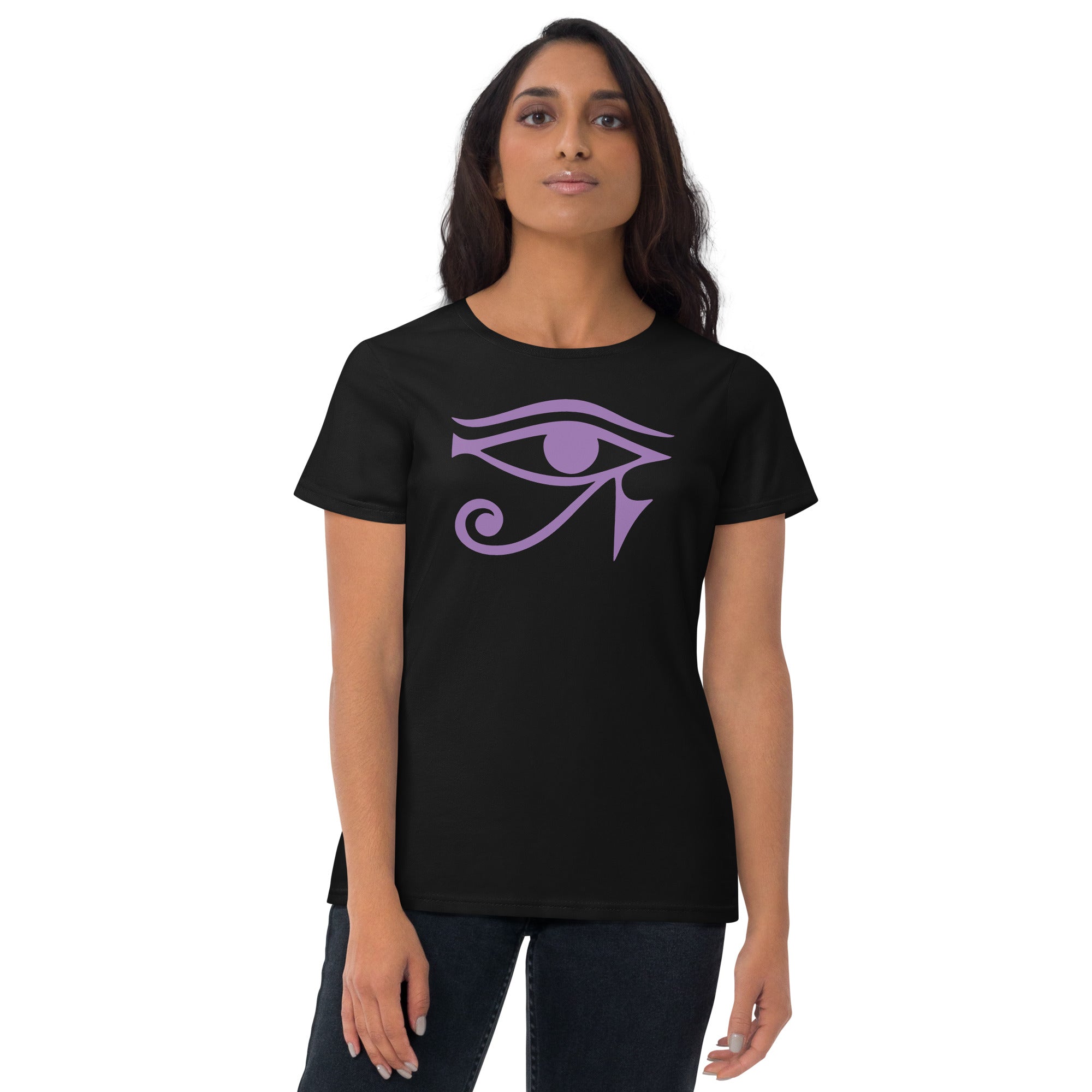 Purple Eye of Ra Egyptian Goddess Women's Short Sleeve Babydoll T-shirt