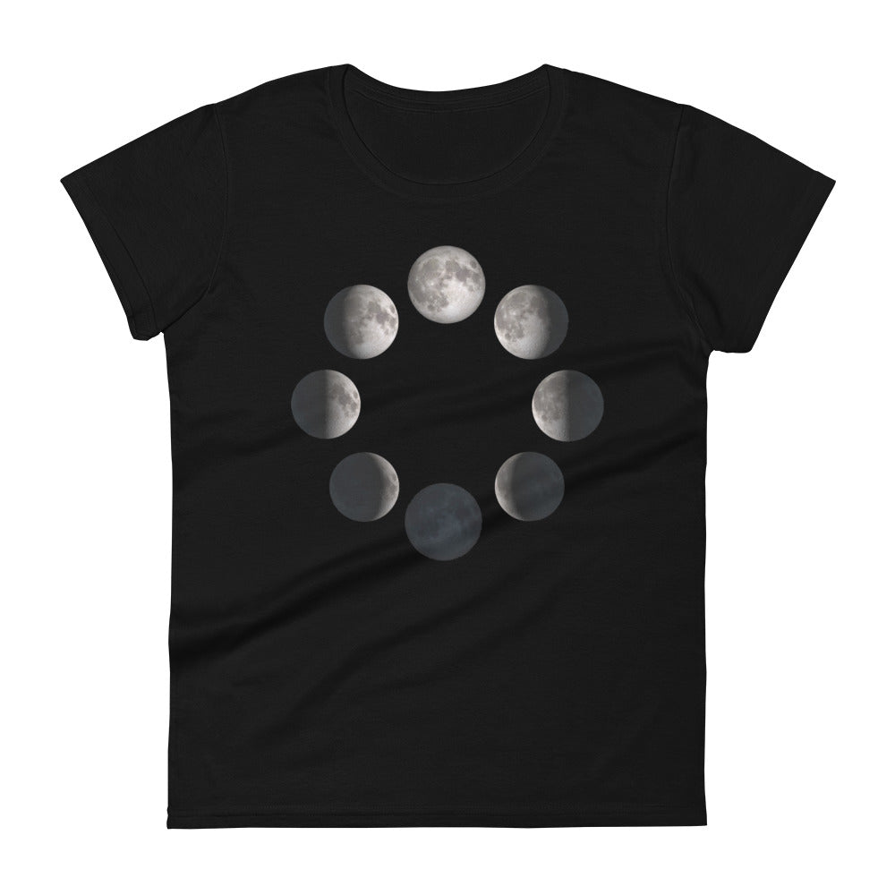 Lunar Moon Phases Astrology Women's Short Sleeve Babydoll T-shirt