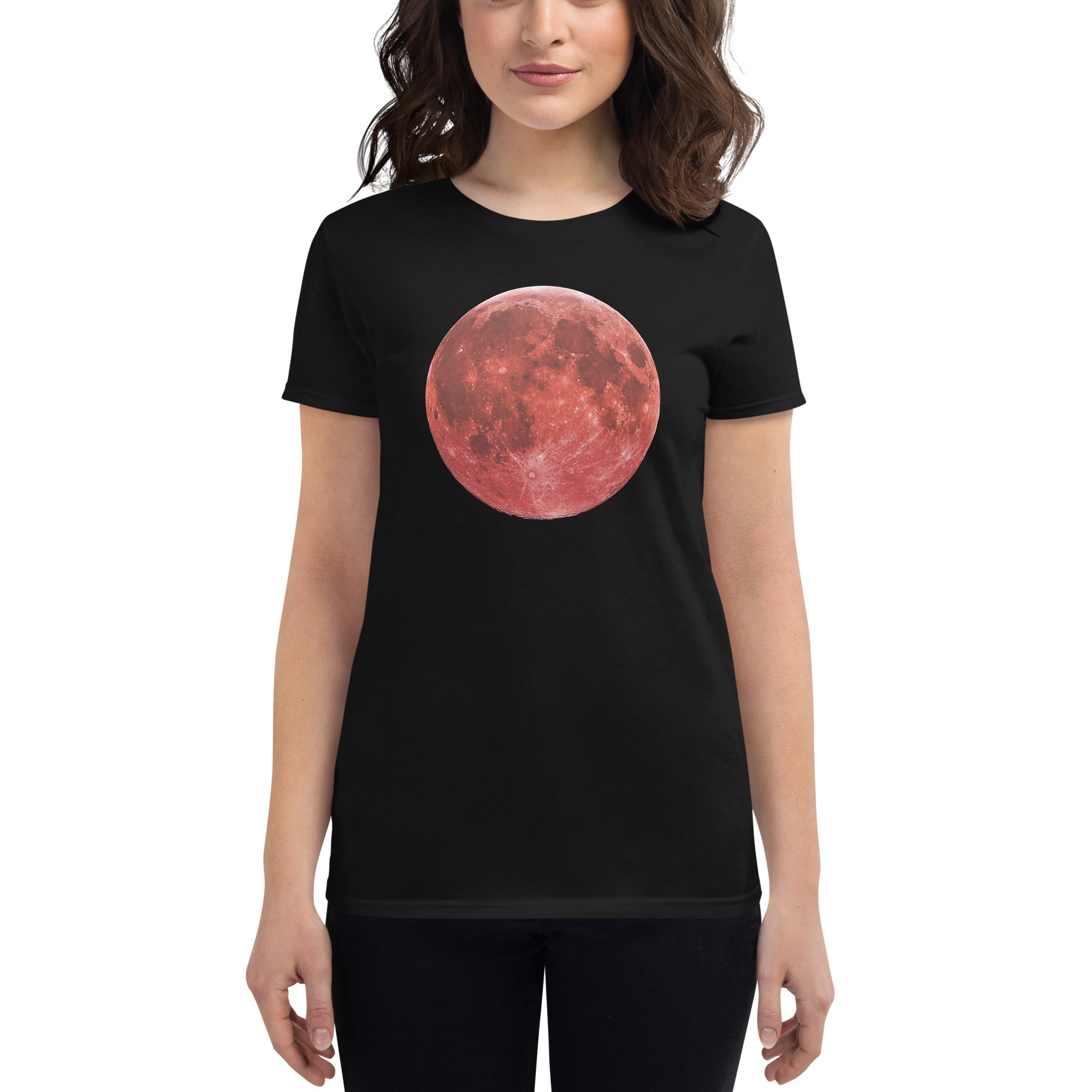Blood Red Moon Total Lunar Eclipse Women's Short Sleeve Babydoll T-shirt