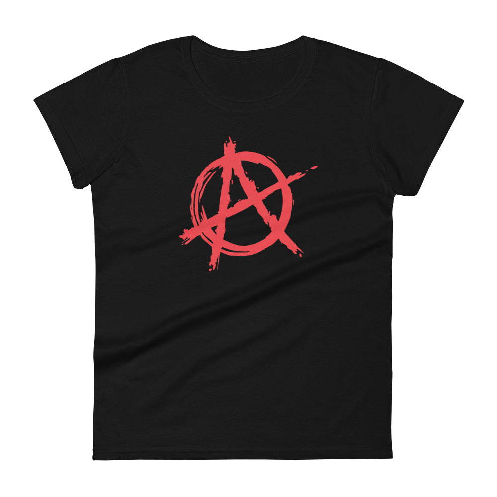 Red Anarchy is Order Symbol Punk Rock Women's Short Sleeve Babydoll T-shirt