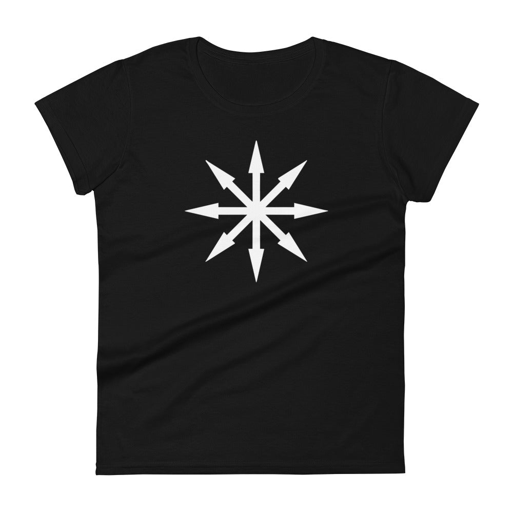 White Symbol of Chaos Magick Star Women's Short Sleeve Babydoll T-shirt