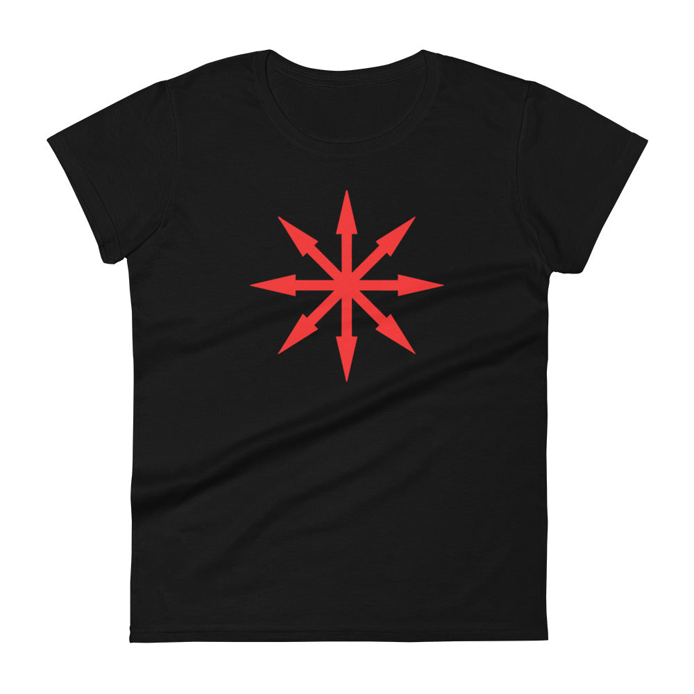 Red Symbol of Chaos Magick Star Women's Short Sleeve Babydoll T-shirt